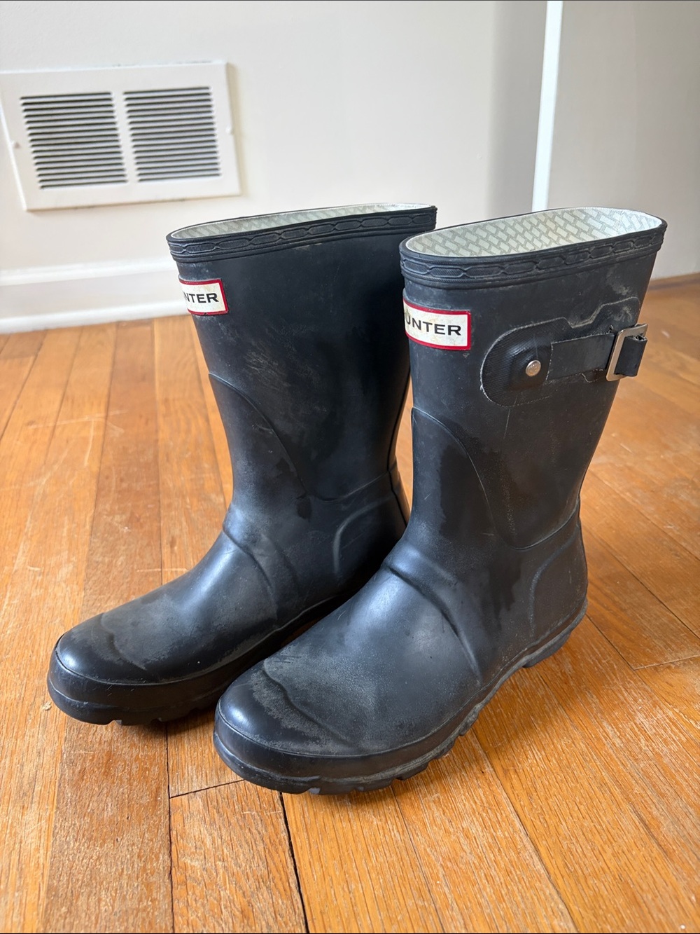 Hunter Black Mid-Calf Rain Boots